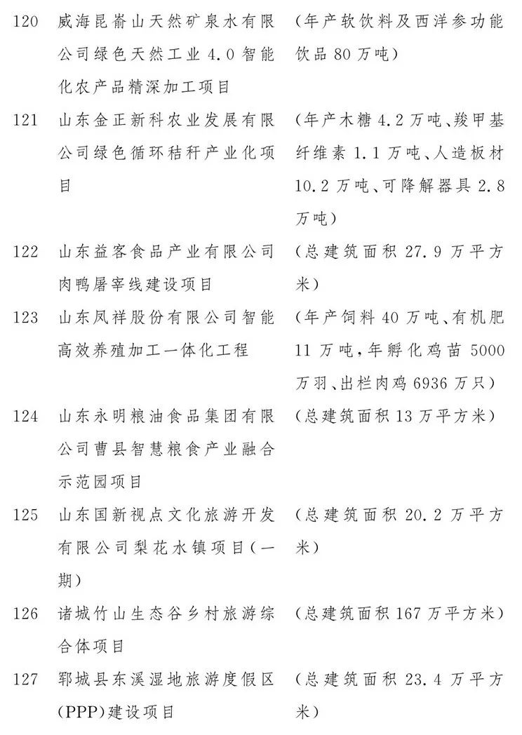 2020山东重大项目名单公布