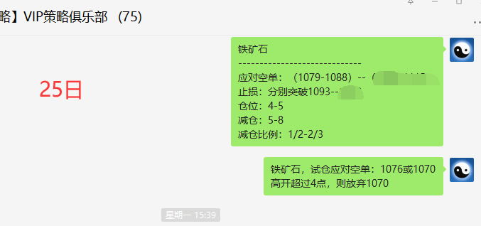黑色系：VIP精准交易策略（铁矿石）润分别达82点