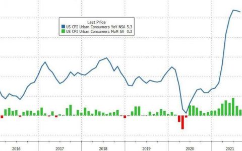 美国8月CPI同比上涨5.3%