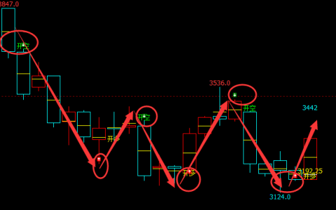 焦炭：4小时周期（多空信号）100%转折结构