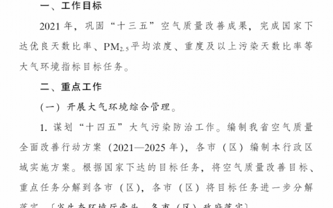 《陕西省蓝天保卫战2021年工作方案》印发