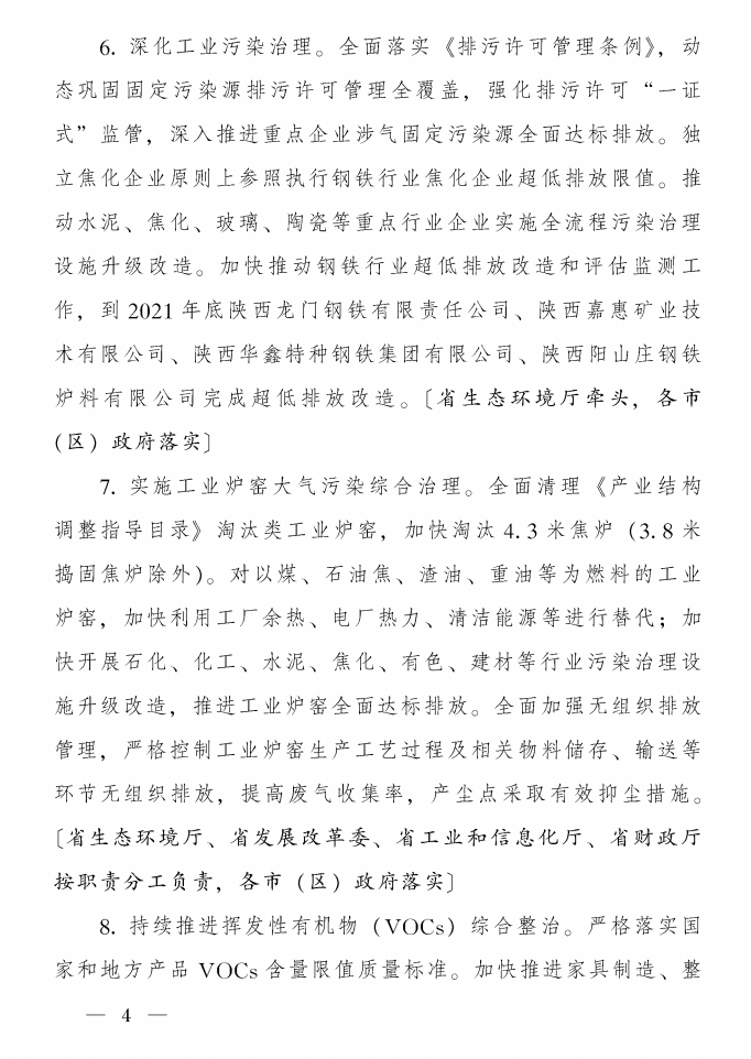 《陕西省蓝天保卫战2021年工作方案》印发