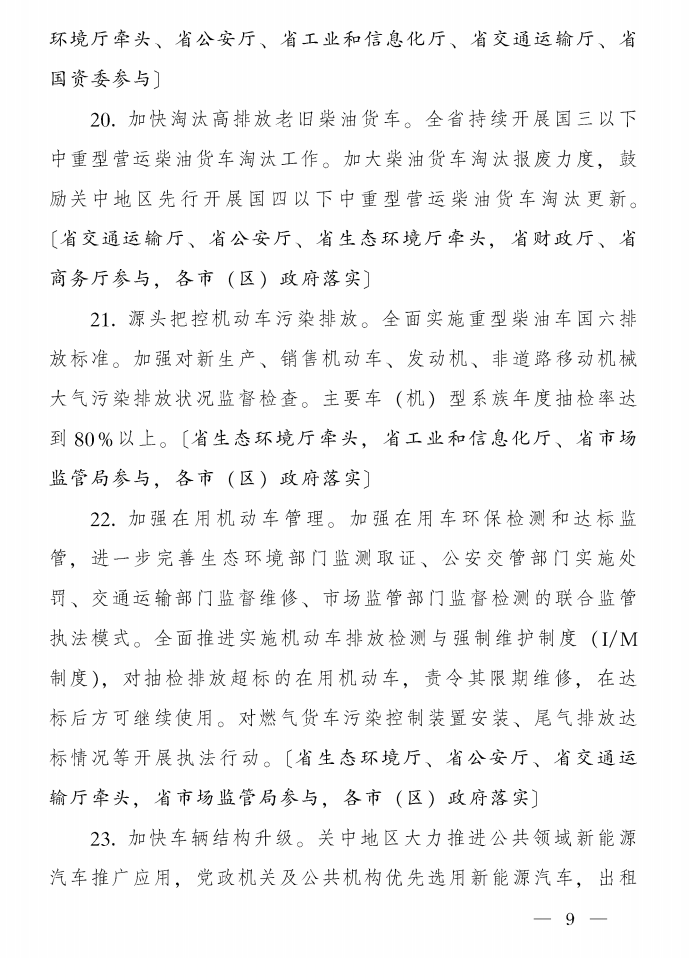 《陕西省蓝天保卫战2021年工作方案》印发