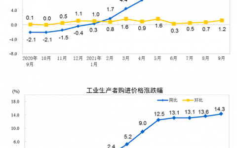 统计局：9月份PPI同比上涨10.7% 环比上涨1.2%