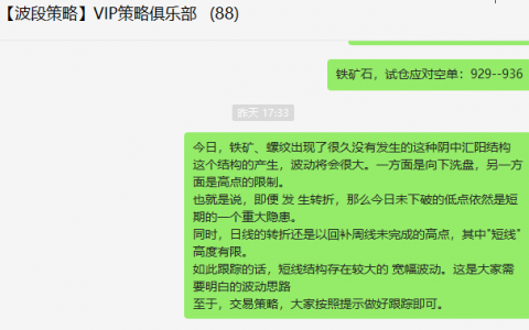 铁矿石：精准VIP策略（应对空单）利润达近40点