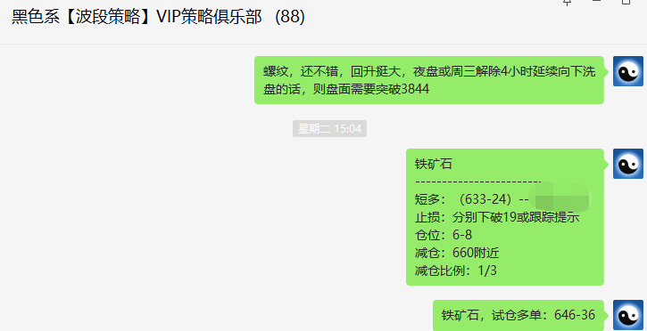 铁矿石：VIP精准策略（短线多单）突破80点