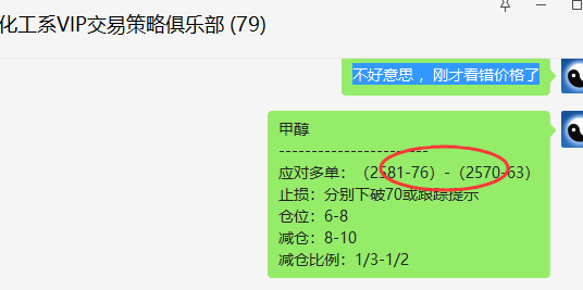 甲醇：VIP精准策略（短线多单）利润近100点