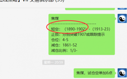 焦煤：VIP精准策略（短线空单）分别突破160-105点