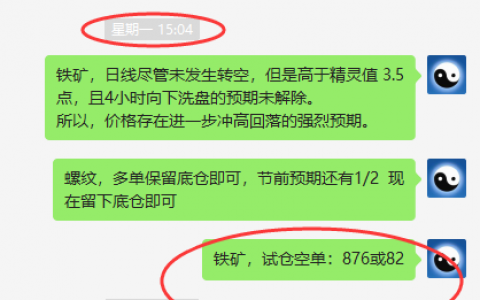 铁矿石：VIP精准策略（短线空单）利润突破40点