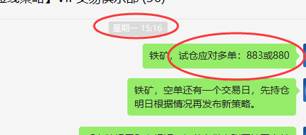 铁矿石：超短线（应对多单）两日利润突破20点