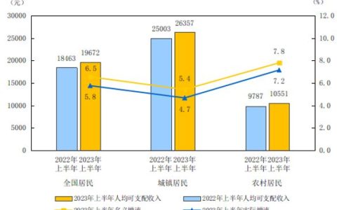 2023年上半年居民收入和消费支出情况