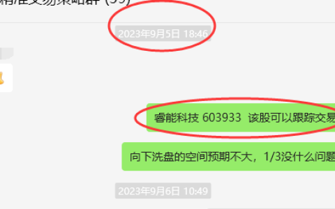 睿能科技 603933：VIP精准抄底策略，今日早盘快速涨停