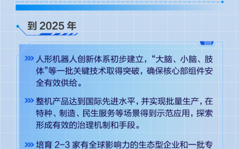 工信部印发《人形机器人创新发展指导意见》
