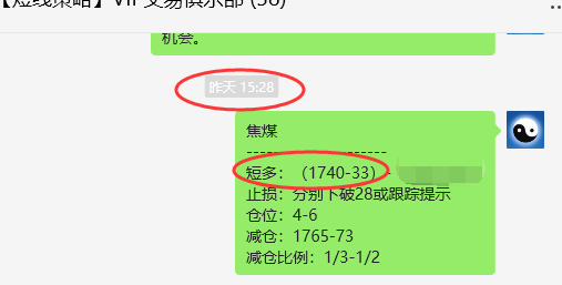 焦煤：VIP精准策略（日间）跟踪利润突破80点