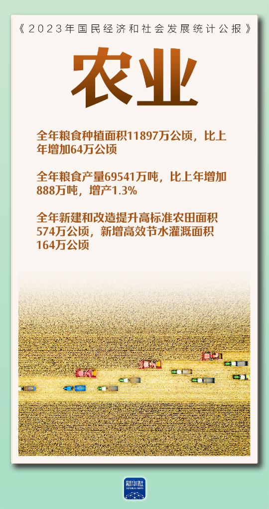 国家统计局29日发布《2023年国民经济和社会发展统计公报》