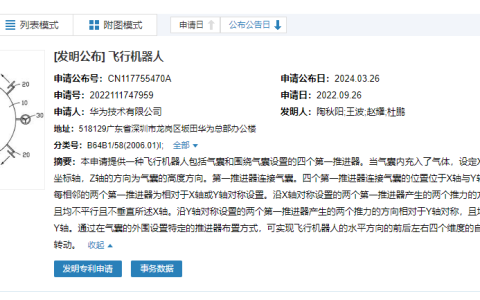 华为公开飞行机器人发明专利