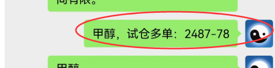 甲醇：VIP精准策略（短多）跟踪利润突破115-70点