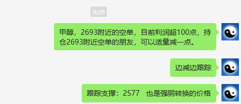 甲醇：VIP精准策略（短空）跟踪利润突破100点
