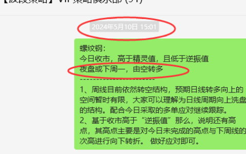 螺纹钢：VIP精准策略（短多）利润突破200点