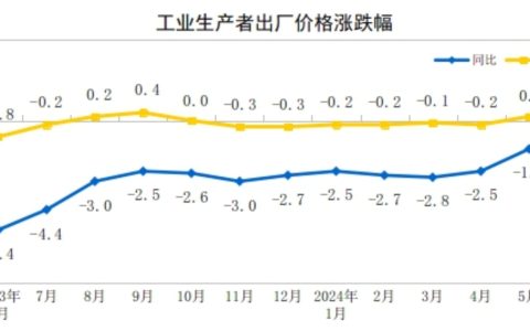 2024年6月份PPI价格同比同比下降0.8%
