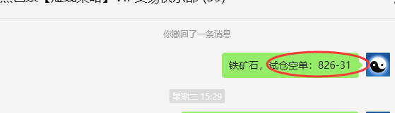 7月19日，铁矿：VIP精准策略（短空）3个交易日获取38点