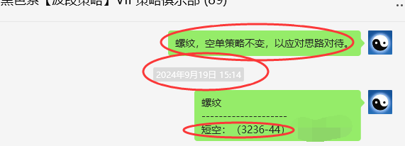 9月23日,螺纹钢:VIP精准策略(短空)跟踪完成150点