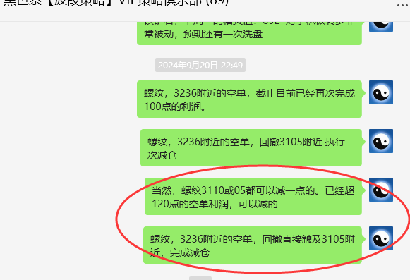 9月23日，螺纹钢：VIP精准策略（短空）跟踪完成150点