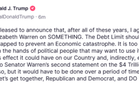 特朗普敦促国会山取消债务上限制度