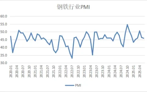 2025年6月份钢铁行业PMI 为45.9%