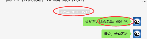 7月4日，铁矿石：VIP精准策略（短多）跟踪利润完成近50点