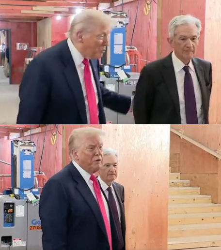 特朗普当面要求鲍威尔降息时用力拍了一下后者