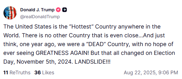 特朗普在鲍威尔讲话前吹捧美国经济“火热”