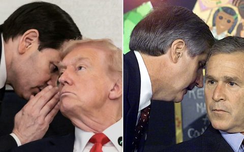 特朗普在媒体发布会上与国务卿耳语 惹人联想到9·11事件