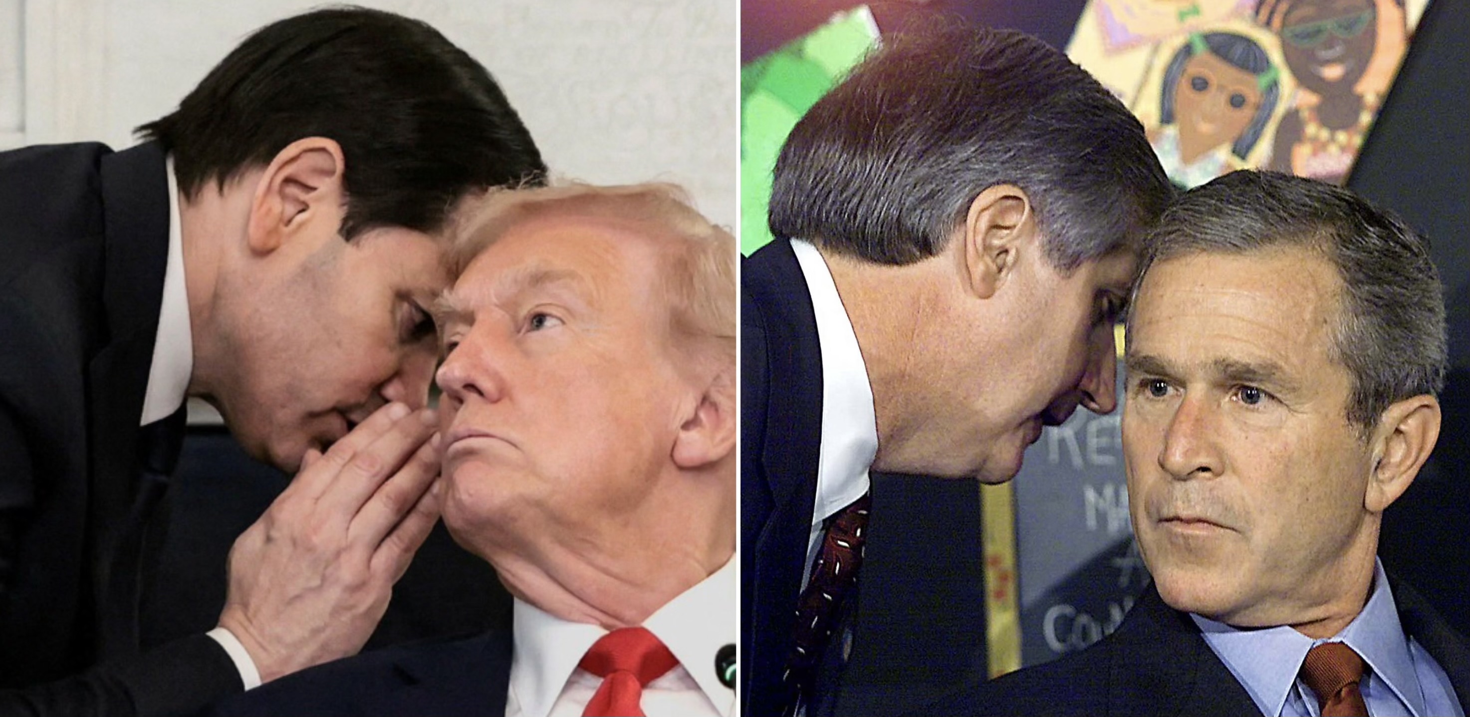 特朗普在媒体发布会上与国务卿耳语 惹人联想到9·11事件