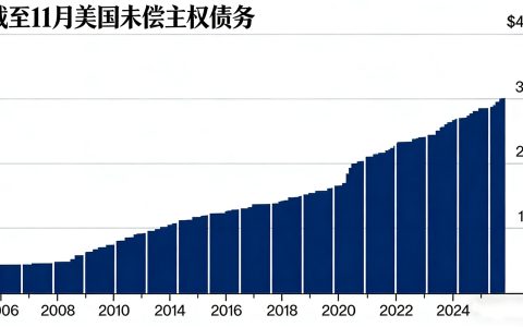 美国财政部债务突破30万亿美元大关，较2018年翻倍