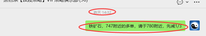 4月17日，铁矿石：VIP精准策略（短多）跟踪目标30点