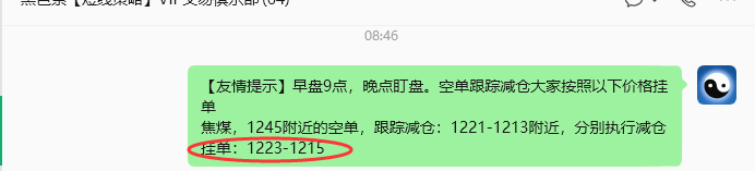 5月15日，焦煤：VIP精准策略（日内）多空减平26+10点