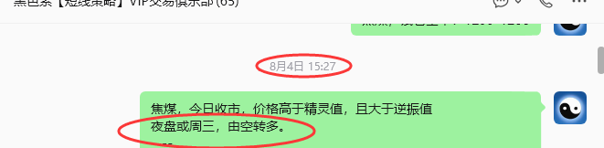 8月11日:黑色之焦煤(短线)152复核汇总