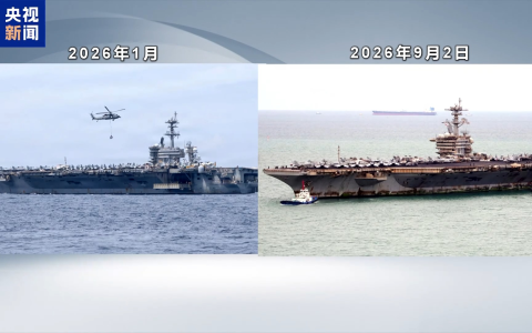 美国“林肯”号航母最新画面公布：舰体出现大面积锈蚀